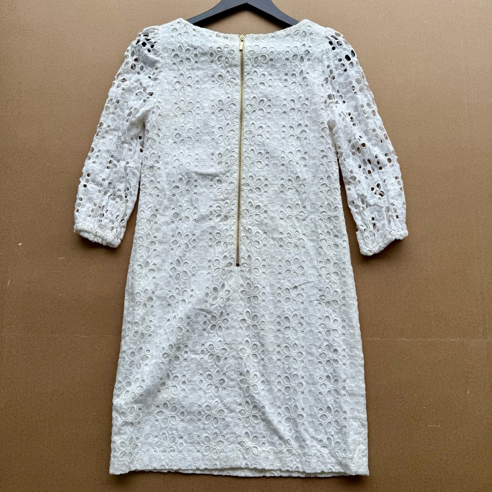Eliza J White Sheath Dress with Bishop Sleeves - Picture 2 of 7